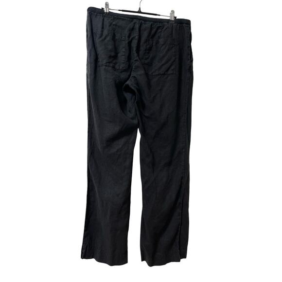 Standard James Perse Womens 100% Linen Straight Leg Pants Size 2 US M Black - Picture 2 of 9